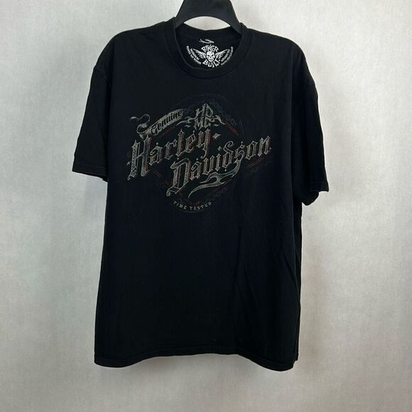 Harley Davidson Waco Texas T-Shirt Black Come and Take It Adam Smith’s Time Test - Picture 2 of 9